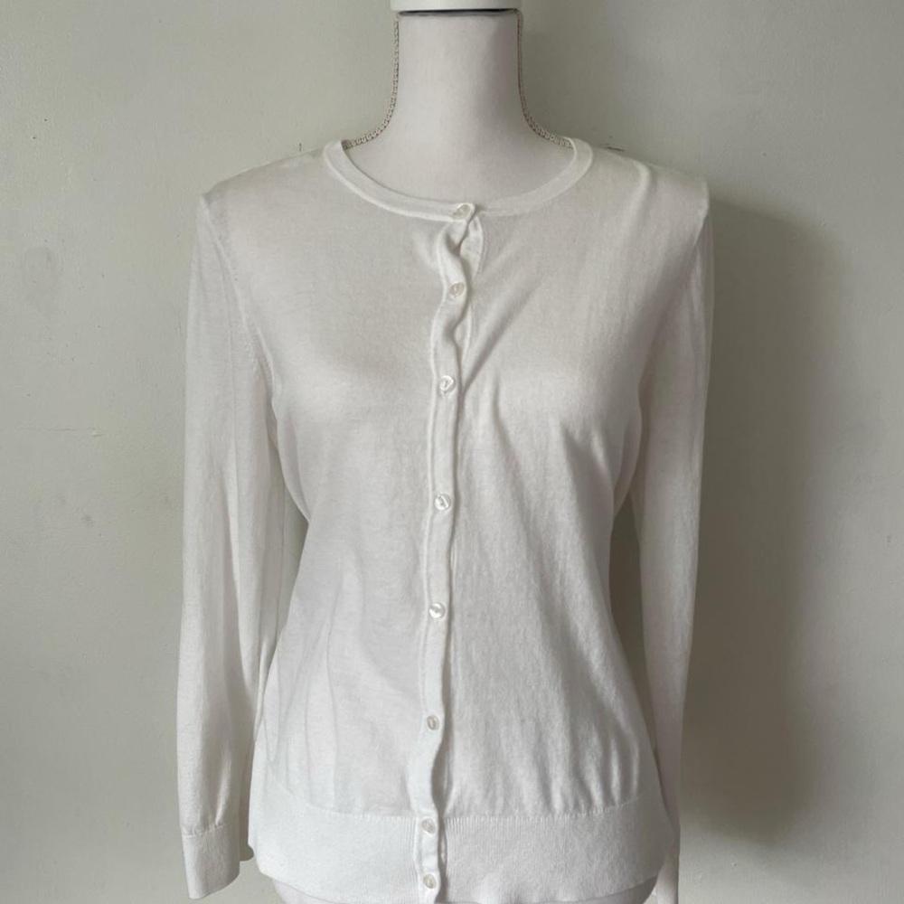 LOFT white Knit Cardigan